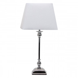 Lámpara de Sobremesa Clásico, Serie Percasol, en color cromo brillo, sencillo y elegante, 1 luz E27, con pantalla cuadrada