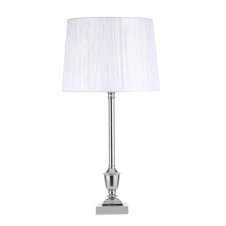Lámpara de Sobremesa Clásico, Serie Roble, estructura metálica en acabado cromo brillo, estilo sencillo y elegante, 1 luz E27