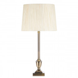 Lámpara de Sobremesa Clásico, Serie Roble, estructura metálica en acabado cuero, estilo sencillo y elegante, 1 luz E27