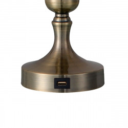 Lámpara de Sobremesa, Serie KHALIFA, en acabado cuero. Realizado en metal y material textil.