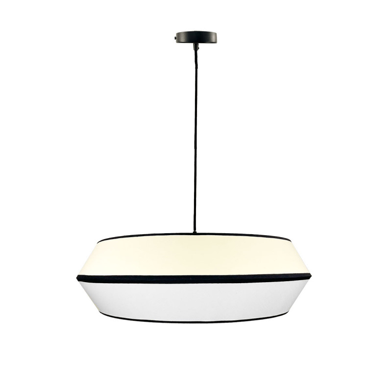 Lámpara de techo moderna, Serie Ara, soporte de techo metálico en acabado negro, con cable textil en negro, 1 luz E27
