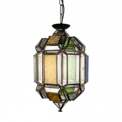 Lámpara de techo farol, estilo granadino, con cristales de colores, Serie Triana.