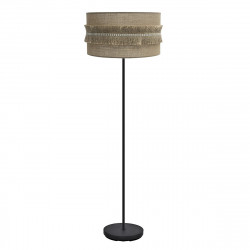 Lámpara Pie de Salón Rústico, Serie Kala, estructura metálica de color negro, 1 luz E27, con pantalla Ø 40 cm