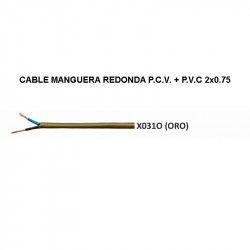 Cable manguera redonda oro P.C.V + P.V.C. 2x0.75