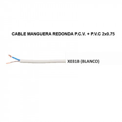 Cable manguera redonda blanco P.C.V + P.V.C. 2x0.75