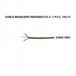 Cable manguera redondo oro P.C.V. + P.V.C. 3x0.75