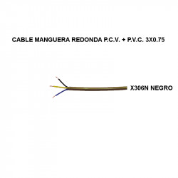 Cable manguera redondo negro P.C.V. + P.V.C. 3x0.75