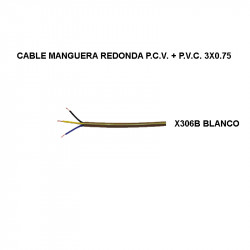 Cable manguera redondo blanco P.C.V. + P.V.C. 3x0.75