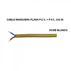Cable manguera plana blanco P.C.V + P.V.C. 2x0.50