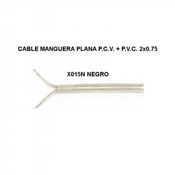 Cable manguera plana negra P.C.V. + P.V.C. 2x0.75