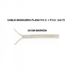 Cable manguera plana marrón P.C.V + P.V.C. 2x0.75