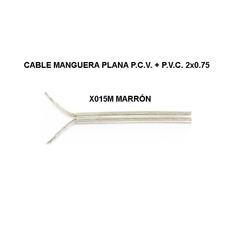Cable manguera plana marrón P.C.V + P.V.C. 2x0.75