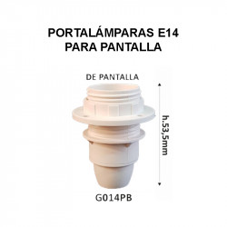 G014RN - Portalámparas E14 Roscado - Repuesto para Lámparas