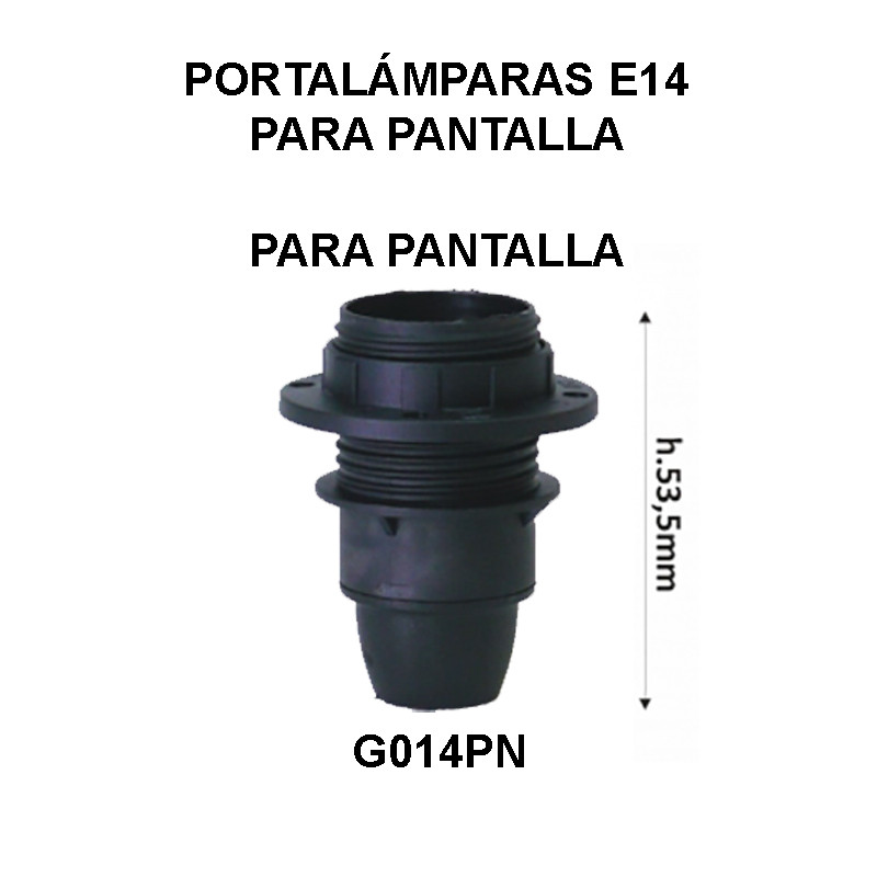 G014PN - Portalámparas E14 Roscado - Repuesto para Lámparas