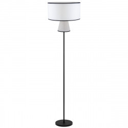 Lámpara Pie de Salón moderno, Serie Selma, estructura metálica en acabado negro, 1 luz E27, con doble pantalla
