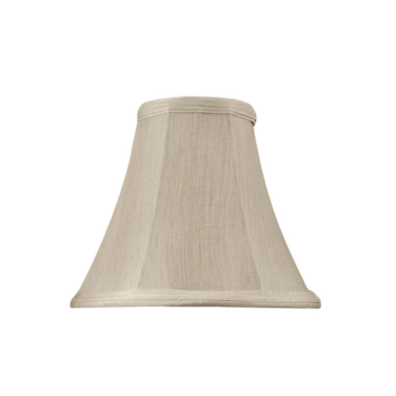 Pantalla para lámpara, Serie Pagoda, de pinza, de tela en acabado beis. ↕ 13 cm x Ø 16 cm.