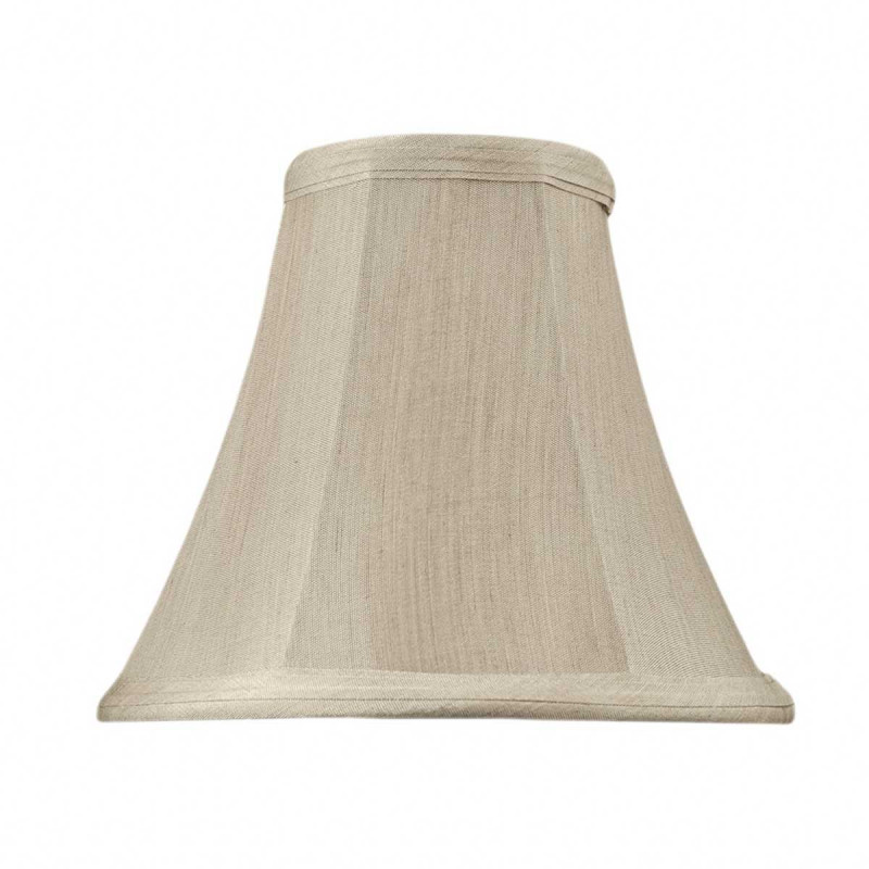Pantalla para lámpara, Serie Pagoda, E27, de tela en acabado beis. ↕ 23 cm x Ø 40 cm.