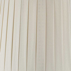 Pantalla para lámpara, Serie Cono, E14, Ø 15 cm, de tela plisada en acabado beis.