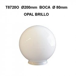 Bola opal brillo, Ø 20 cm, con greipa. Boca Ø 80 mm.