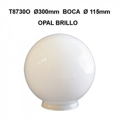Bola opal brillo, Ø 30 cm, con greipa. Boca Ø 115 mm.
