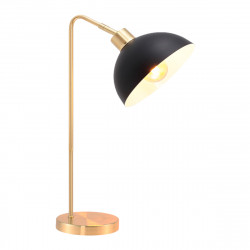 Lámpara de sobremesa moderno, Serie Chic, estructura metálica en acabado dorado, 1 luz E27, con difusor metálico