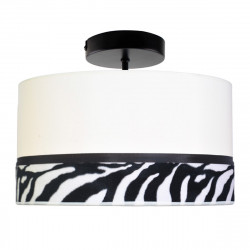 Lámpara plafón moderno, Serie Namibia, soporte de techo metálico en acabado negro, 1 luz E27, con pantalla combinada