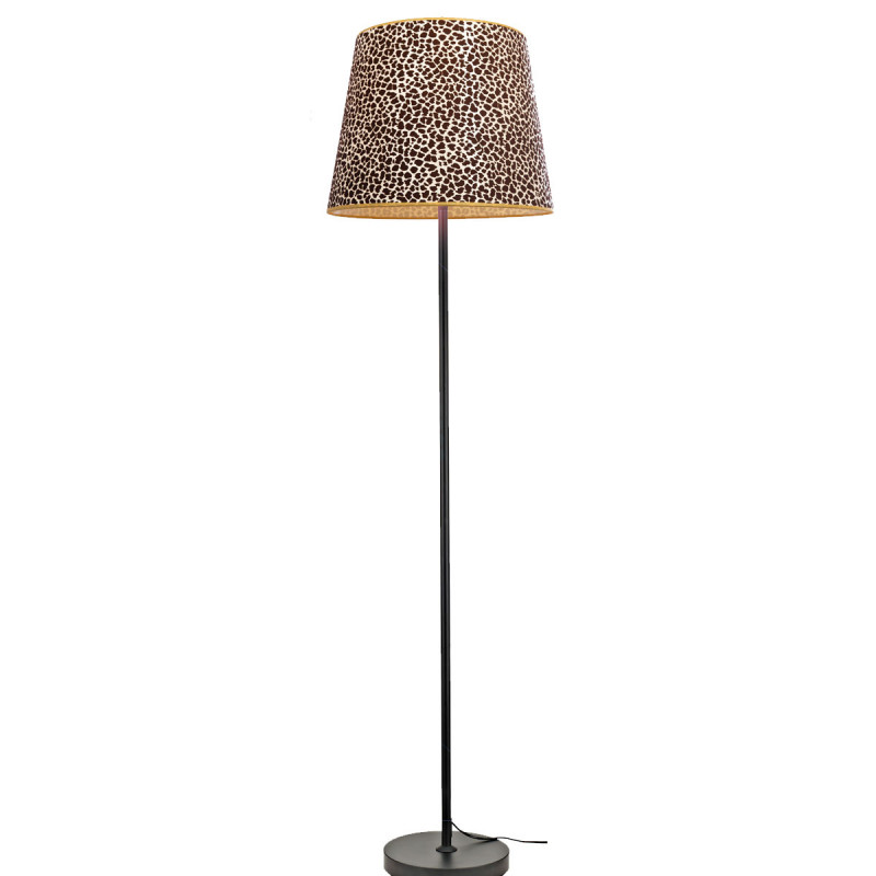 Lámpara de pie moderno, Serie Guinea, estructura metálica en acabado negro, 1 luz E27, con pantalla cónica
