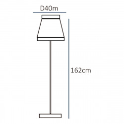 Lámpara de pie moderno, Serie Uganda, estructura metálica en acabado cuero, 1 luz E27, con pantalla Ø 40 cm