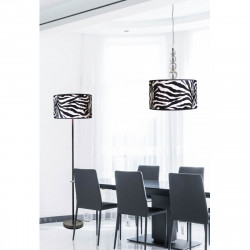 Lámpara de pie moderno, Serie Zebra, estructura metálica en acabado negro, 1 luz E27, con pantalla cilíndrica