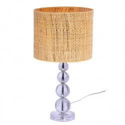 Lámpara de mesa moderno, Serie Nature, cuerpo de bolas acrílicas transparentes, 1 luz E27, con pantalla