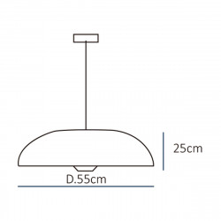 Lámpara de techo colgante moderno, Serie Panay, soporte de techo metálico en acabado negro, con pendel de cuerda
