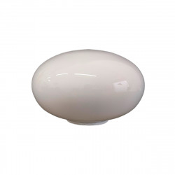 Bola de cristal chata, en acabado opal brillo. Ø 160 mm. Altura 100 mm. Boca Ø 60 mm.