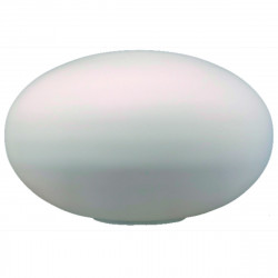 Bola de cristal chata, en acabado opal mate. Ø 250 mm. Altura 160 mm. Boca Ø 92 mm.