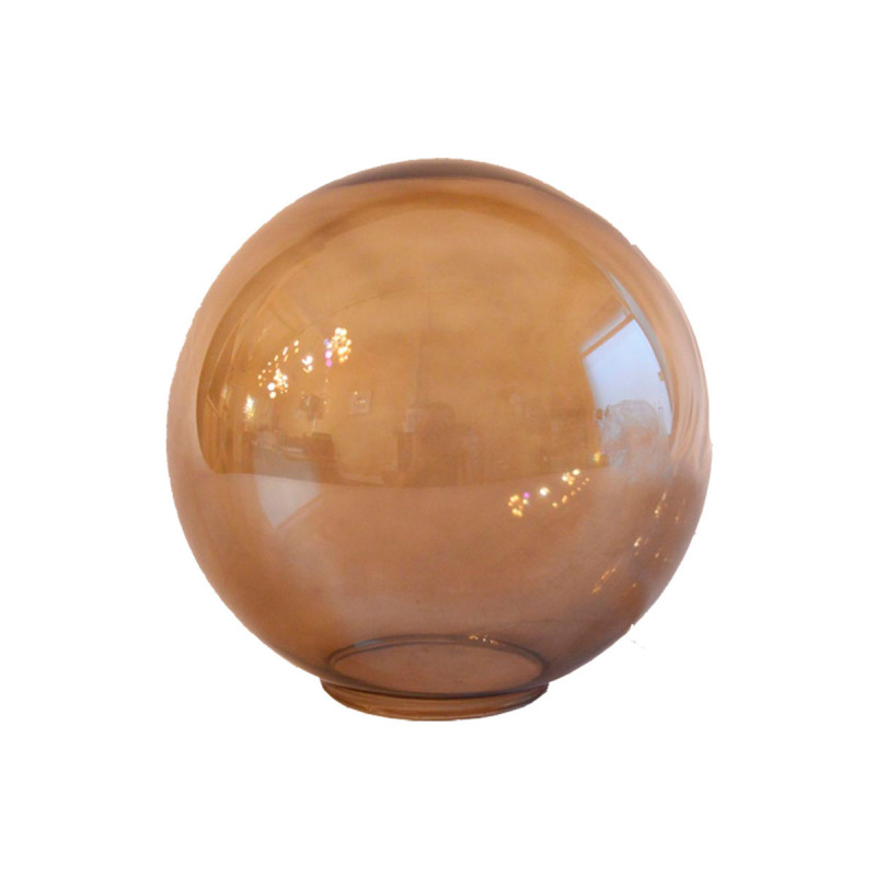 Bola de cristal en acabado fumé. Ø 160 mm. Boca Ø 57 mm.