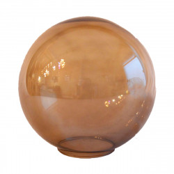 Bola de cristal en acabado fumé. Ø 300 mm. Boca Ø 100 mm.