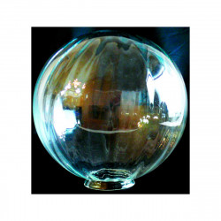 Tulipa para lámparas. Bola de cristal transparente óptica con greipa. Ø 300 mm. Boca Ø 97 mm.