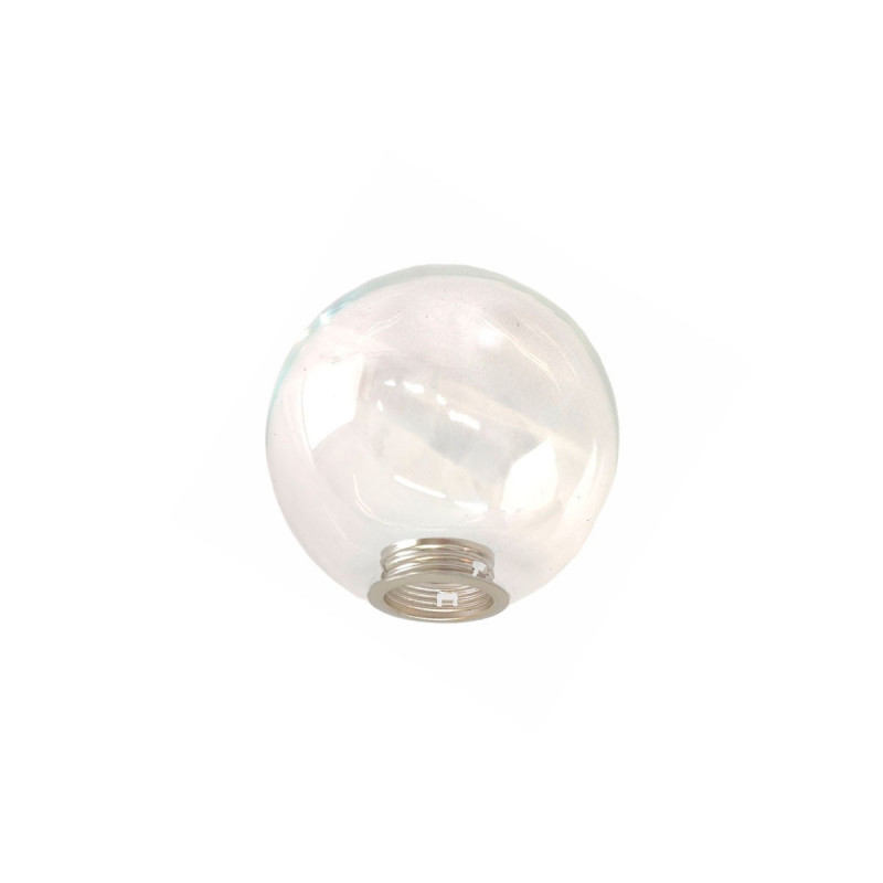 Tulipa para lámparas. Bola de cristal transparente con rosca E14. Ø 100.