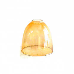 Tulipa para lámparas. Colgante de cristal campana oval en acabado ámbar. 150x150 mm. Boca Ø 50 mm.