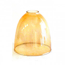 Tulipa para lámparas. Colgante de cristal campana oval en acabado ámbar. 225x210 mm. Boca Ø 50 mm.