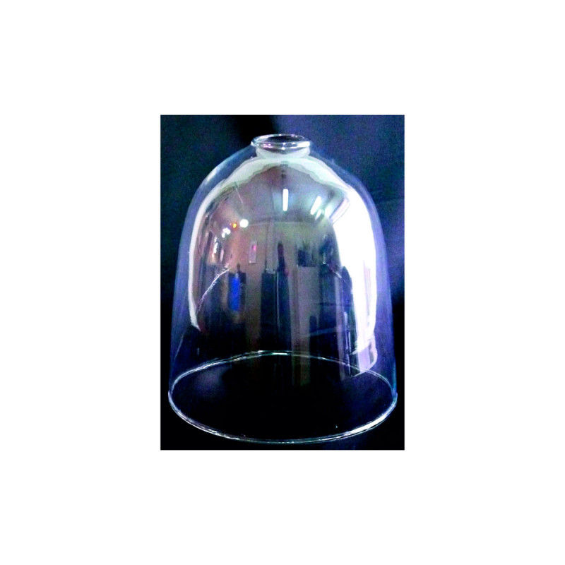 Tulipa para lámparas. Colgante de cristal campana oval en acabado transparente. 150x150 mm. Boca Ø 50 mm.