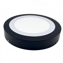 Lámpara plafón moderno LED, estructura metálica en acabado negro, iluminación LED integrada, 20W
