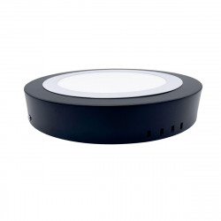 Lámpara plafón moderno LED, estructura metálica en acabado negro, iluminación LED integrada, 20W
