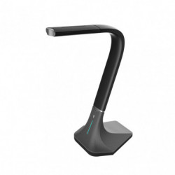 Lámpara Flexo moderno LED, Serie Andalucita, en color negro. Realizado en metal, silicona y ABS