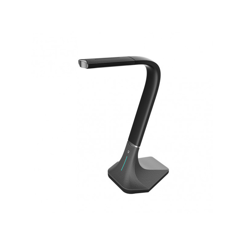 Lámpara Flexo moderno LED, Serie Andalucita, en color negro. Realizado en metal, silicona y ABS