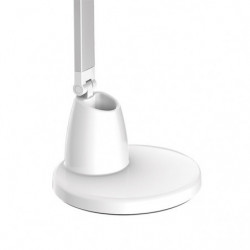 Lámpara Flexo moderno LED, Serie Calcita, en color blanco/plata. Realizado en metal y ABS, de diseño moderno y elegante