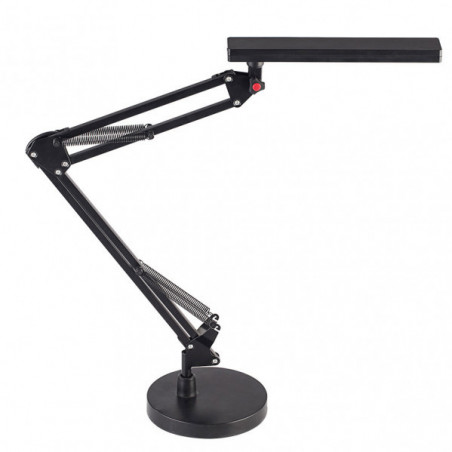 Lámpara Flexo moderno LED, Serie  Hematites, de color negro. De diseño moderno y sencillo realizado en metal