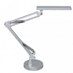 Lámpara Flexo moderno LED, Serie  Hematites, de color cromo. De diseño moderno y sencillo realizado en metal.