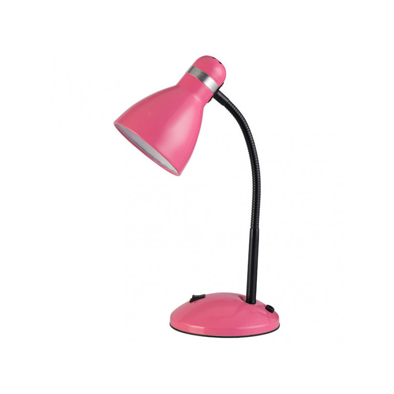 Lámpara Flexo infantil, Serie Lazulita, de color rosa. De diseño sencillo realizado en metal.