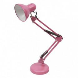 Lámpara Flexo vintage, Serie Rutilo, de color rosa. De diseño elegante y sencillo realizado en metal.