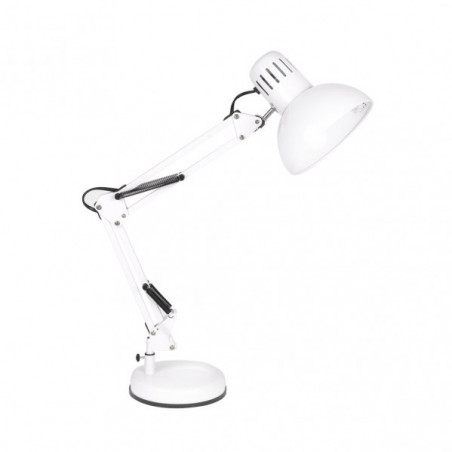 Lámpara Flexo vintage, Serie Rutilo, de color blanco. De diseño elegante y sencillo realizado en metal.